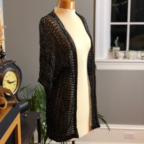 2/30$ Dex black crochet knit cardigan - Picture 2 of 4